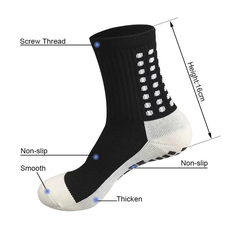 3 Pair Sport Socks anti Slip W/ Grip Soccer Men Football Basketball Sock Premium