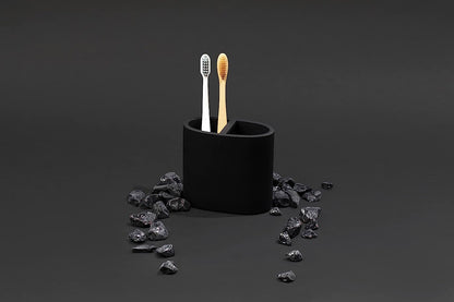 Matte Black Toothbrush Holder for Vanity Countertops, Small Toothbrush Holder - Matte Black Collection