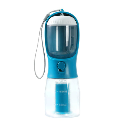 Portable 3-in-1 Pet Water Cup with Food Dispenser and Waste Bag Holder