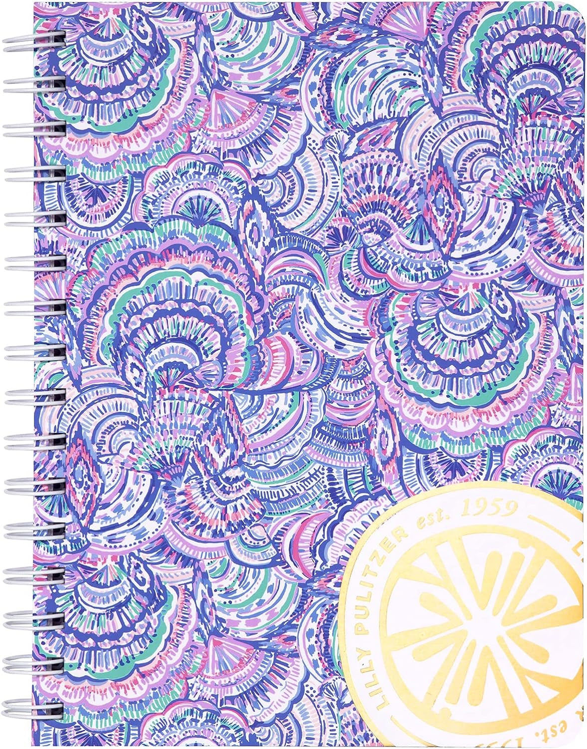 Blue Hardcover Mini Spiral Notebook, 8.25" x 6.5", 160 College-Ruled Pages, "Happy as a Clam