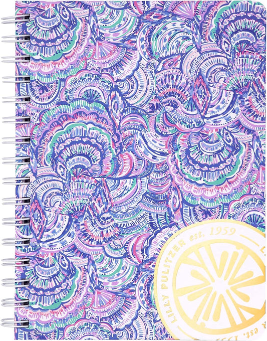 Blue Hardcover Mini Spiral Notebook, 8.25" x 6.5", 160 College-Ruled Pages, "Happy as a Clam