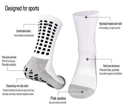 3 Pair Sport Socks anti Slip W/ Grip Soccer Men Football Basketball Sock Premium